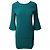 Vestido recto con mangas tulipán en viscosa verde de Sandro Paris