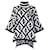 Fendi Oversize-Pullover Poncho FF-Logo schwarz weiß Wolle  ref.451083