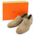 Hermès [Used]  HERMES ★ Suede punching slip-on / shoes / casual / fashionable / shoes beige men's 42 (equivalent to 27.0 cm) Cloth  ref.454369