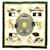Hermès carré Les Voitures a Transformation carré en kaki, soie jaune & marine Vert  ref.454599
