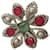 Grande eccezionale spilla CHANEL in metallo smaltato con perle di strass Multicolore  ref.454672