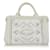 Borsa a mano Prada in tela bianca con borchie Canapa Bianco Grigio Panno  ref.454820