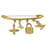 Louis Vuitton Iconic Padlock & Key LV Logo Charms Baumelnde Brosche Sicherheitsnadel Gold hardware Metall  ref.455058