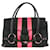 Gucci Borsa con patta Web con morsetto GG con monogramma nero x rosa Pelle  ref.455207
