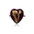 Versace Gold Metal Heart Virtus lined Ring Size M Never Worn Red  ref.456457