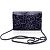 Wallet On Chain Chanel Cartera de camelia de charol azul oscuro y blanco con cadena WOC - vista 4