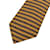 Hermès Gravata listrada de seda amarela e marrom Hermes Paris 816 EA  ref.456916