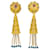 inconnue Boucles d'oreilles pendantes en or jaune, rubis et saphirs.  ref.457350