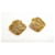 [Usado] Abotoaduras Chanel GP Ouro Coco Mark Antique Abotoaduras Botão Diamante Masculino Masculino CHANEL Dourado Metal  ref.458477