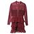 Self portrait Self-Portrait High Neck Spitzen-Minikleid aus bordeauxfarbenem Polyester - Ansicht 4