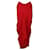 Jupe longue drapée Prabal Gurung en soie rouge  ref.458705