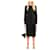 Victoria Beckham Fringed scarf-detail crepe dress Black Polyester  ref.459508