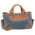 Céline CELINE Leather Denim Boogie Bag Handtasche Braun Blau Auth 28067 Leder  ref.459771