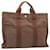 Hermès HERMES Her Line Tote MM Hand Bag Polyamide Canvas Brown Auth ar5797  ref.461335
