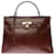 Hermès Collector & Rare Sac à main Hermes Kelly 35 retourné en cuir box marron chocolat , garniture en métal plaqué or  ref.462045