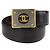 [Gebraucht] CHANEL Gürtel Eidechse Dunkelbraun Coco Mark Vintage Notation Größe 85/34 [echte Garantie]