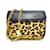 [Used] Gianni Versace Gianni Versace Leopard Chain Belt Pouch Shoulder Bag Nylon Canvas / Leather Unisex Black x Yellow  ref.462329