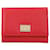 Cartera continental pequeña Dauphine de piel de becerro con detalle de placa en rojo de Dolce & Gabbana Roja Cuero  ref.462600