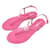 CHANEL SCHUHE FLIP FLOPS LOGO CC 38 PINK KROKODIL-LEDER-STRING-SANDALEN Exotisches Leder  ref.464623