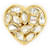 Otras joyas NUEVO BROCHE VINTAGE YVES SAINT LAURENT PINS CORAZÓN STRASS METAL ORO NUEVO BROCHE Dorado  ref.464690