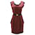 Fendi Belted Mini Dress in Burgundy Wool Red Dark red  ref.465134
