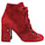 Laurence Dacade Paddle Lace-Up Ankle Boots in Burgundy Suede Dark red  ref.465143