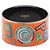 Hermès Hermes Printed Silver Trim Wide Cuff in orangefarbener Emaille