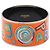 Hermès Hermes Printed Silver Trim Wide Cuff in orangefarbener Emaille - Ansicht 2