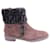 Fendi Fur Trimmed Ankle Boots in Brown Suede  ref.466270