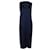 Vestido a media pierna ajustado con cuello de pico y sin mangas en rayón azul de Diane Von Furstenberg Azul marino Rayo Fibra de celulosa  ref.466280