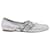 Miu Miu Glitter Ballet Flats in Silver Leather Silvery  ref.466388