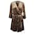 L'agence Riley Wrap Velvet Dress in Brown Polyester  ref.466397