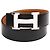 Hermès Hermes Black Constance Ledergürtel Schwarz Silber