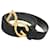 [Occasion] Dolce & Gabbana Ceinture Homme Logo BC4188 used 90cm / 36pouces en cuir suédé noir doré DOLCE & GABBANA  ref.466605