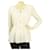 Burberry Cream Zipper Front Fitted Waist Long Sleeve Blouse Top size UK 8, US 6 White Cotton  ref.468086