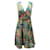 Weekend Max Mara Belted Dress in Leaf Green Print Silk Cotton  ref.469131