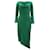 Autre Marque Michelle Mason Robe mi-longue asymétrique à col bénitier en viscose verte Polyester  ref.469133