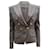 Balmain Fitted Double Breasted Blazer in Grey Wool  ref.469152