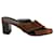 Saint Laurent Loulou Sandalen mit Wellenkante aus braunem Wildleder Schweden  ref.469153