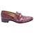 Salvatore Ferragamo Loafers with Gold Accent in Burgundy Leather Dark red  ref.469167