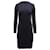 Vestido manga longa de malha canelada Vince em lã azul marinho Casimira  ref.469181