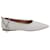 Zapatos planos con puntera puntiaguda y correa en el tobillo de cristal de Miu Miu en cuero blanco  ref.469199
