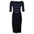 Emporio Armani Stripe Bandage Knit Dress en Viscose Noire Fibre de cellulose  ref.469260