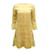 Chloé Chloe Vestido com bainha recortada em linho amarelo  ref.469275