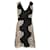 Alice + Olivia Patrice Deep V-Neck A-Line Short Dress in Black Polyester  ref.469301