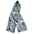 Longchamp sciarpe Nero Blu navy Blu chiaro Seta  ref.469676