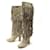 Chloé NEW SHOES BOOTS CHLOE CH3076 FRINGED HEEL 37 TAUPE SUEDE BOOTS  ref.470844