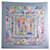 Hermès HERMES CORRESPONDENCE CATHY LATHAM CARRE SCARF 90 SILK BLUE SILK SCARF  ref.470870