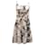 Hugo Boss Leaf Pattern A-Line Dress in White Print Cotton  ref.471330