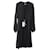 Robe mi-longue plissée à dos ouvert Rochas en soie noire  ref.471364